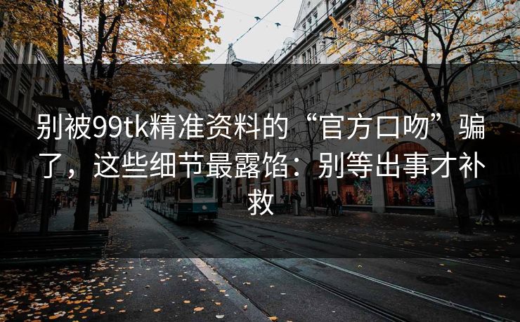 别被99tk精准资料的“官方口吻”骗了，这些细节最露馅：别等出事才补救