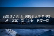 我整理了澳门开奖网引流的时间线：从‘试试’到‘上头’只要一周