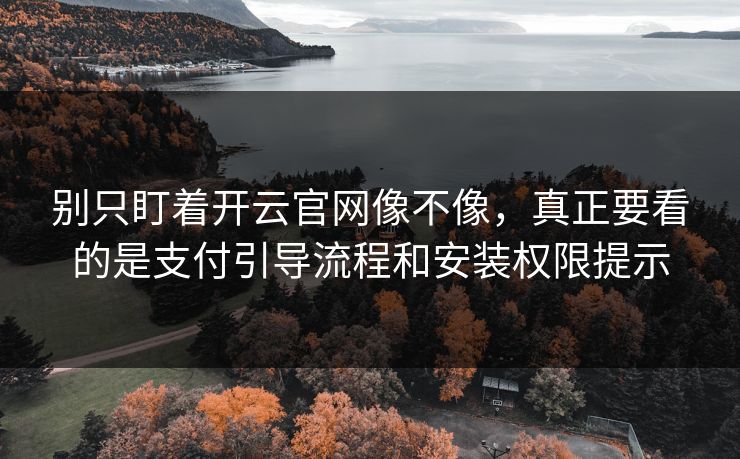 别只盯着开云官网像不像,真正要看的是支付引导流程和安装权限提示 别只盯着开云官网像不像,真正要看的是支付引导流程和安装权限提示