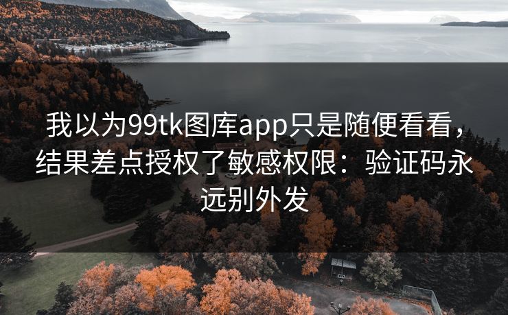我以为99tk图库app只是随便看看,结果差点授权了敏感权限:验证码永远别外发 我以为99tk图库app只是随便看看,结果差点授权了敏感权限:验证码永远别外发