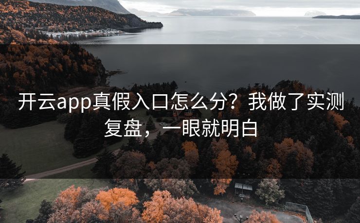 开云app真假入口怎么分？我做了实测复盘，一眼就明白