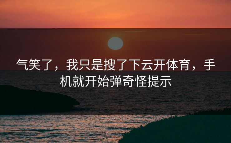 气笑了，我只是搜了下云开体育，手机就开始弹奇怪提示