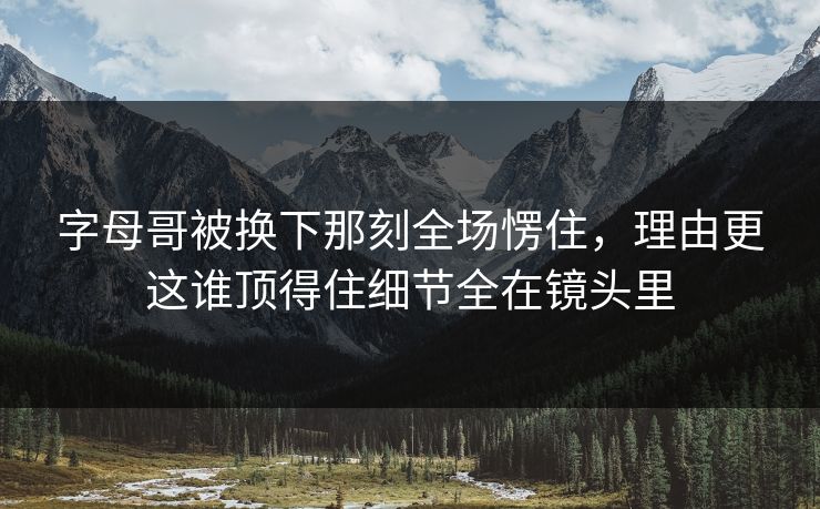字母哥被换下那刻全场愣住，理由更这谁顶得住细节全在镜头里